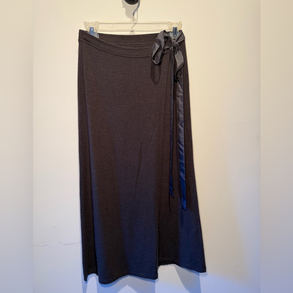 Chic Black Maxi Skirt with Satin Tie